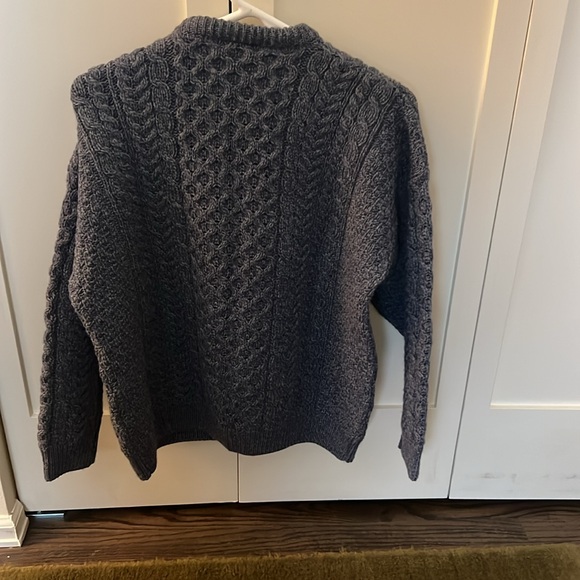 Denim blue Irish wool timeless cardigan - Picture 2 of 4